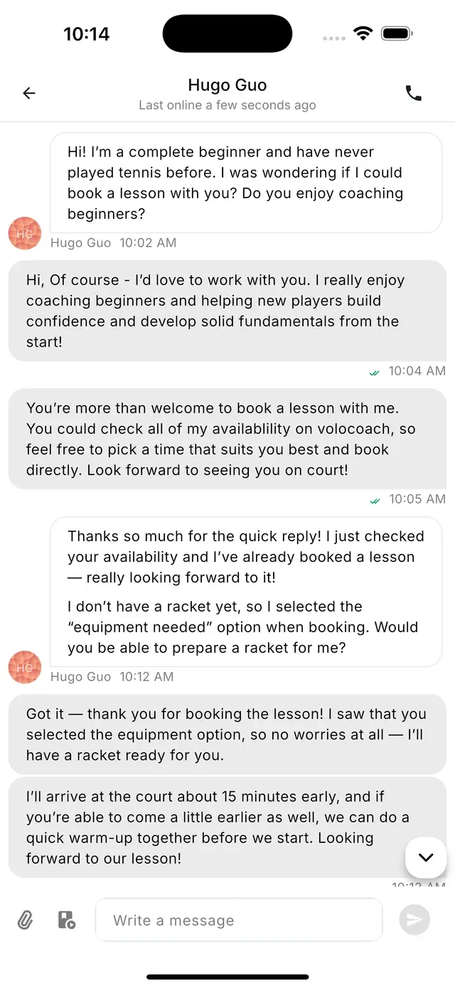 Coach Contact Chat Mockup