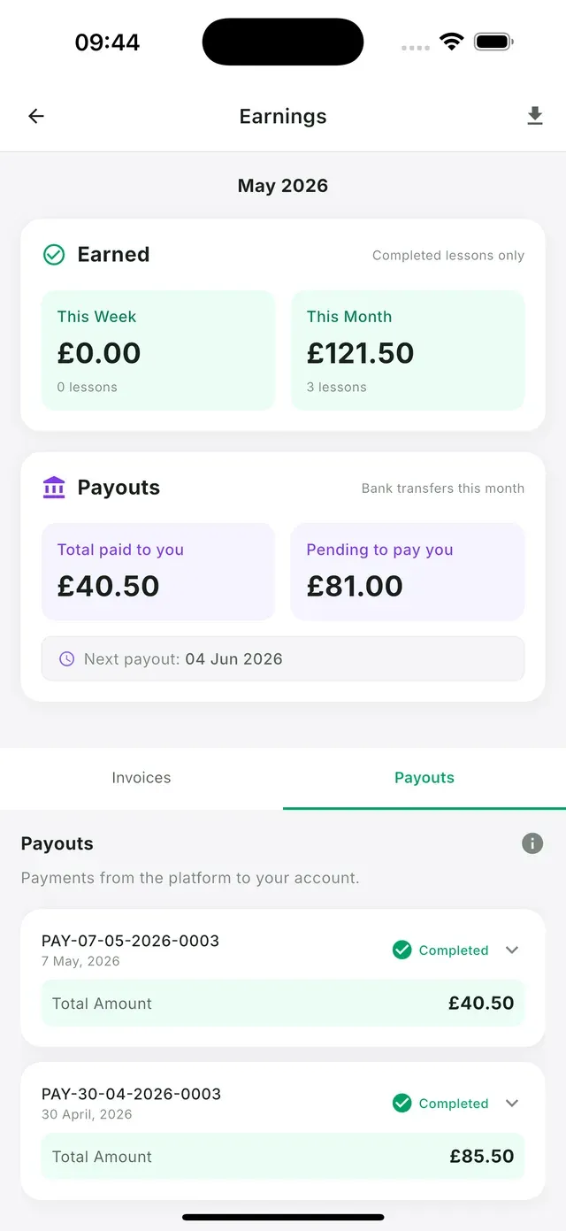 Coach Payment Dashboard