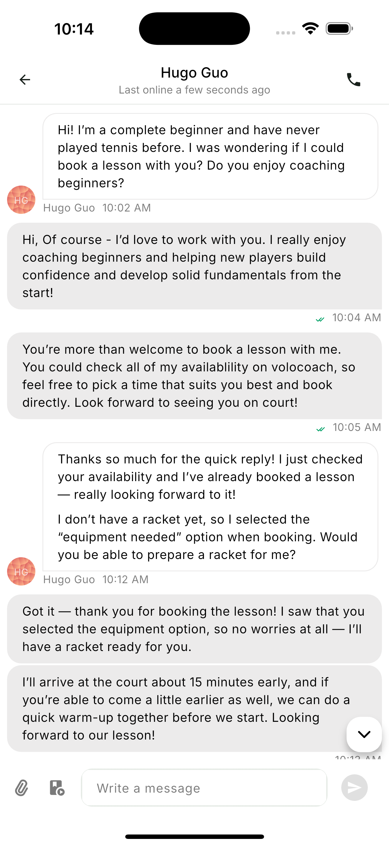 Coach Contact Chat Mockup